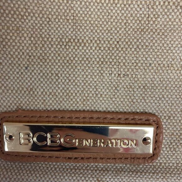 BCBG linen blend purse w/ detachable crossbody strap southwest summer vibe - Picture 7 of 16